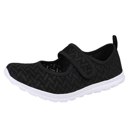 

PMUYBHF Sneakers For Women Black Women Sneakers Simple Solid Color Summer New Pattern Mesh Breathable Comfortable Convenient Hook Loop Slip On Shoes