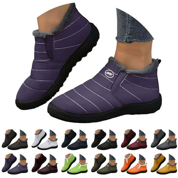 Dakaela Snow Boots for Women Winter Warm Non Slip Orthopedic Shoes Waterproof Arch Support Walking Booties