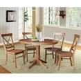 thumbnail image 4 of 36" Round Solid Wood Extension Dining Table with 4 Chairs in Distressed Oak by International Concepts, 4 of 4