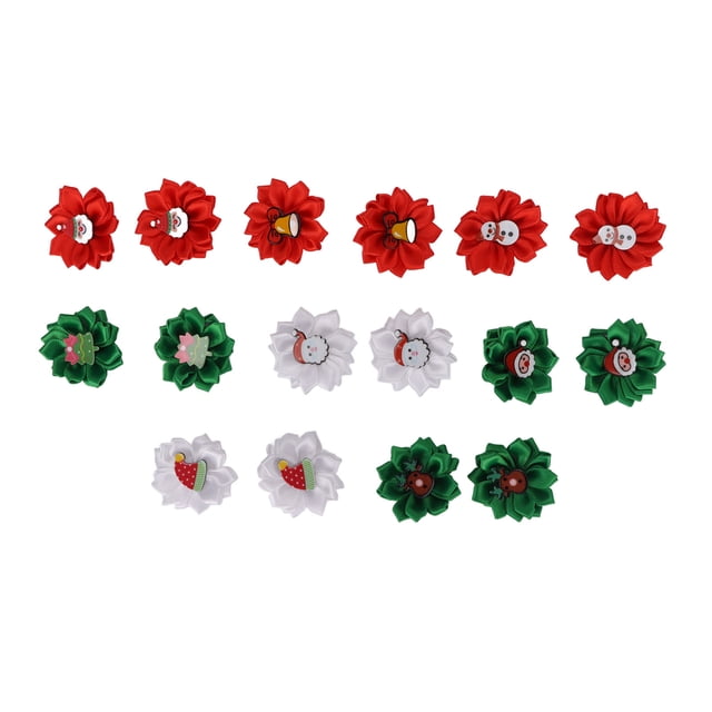 16 diademas navideñas para perro, flores para el pelo con gomas para bodas, cumpleaños, fiestas, celebraciones y festivales.