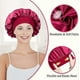 thumbnail image 2 of 2pcs Silk Satin Hair Bonnet for Sleeping, Sleep Bonnet with Elastic Soft Band,for Hair Curly Hair Sleeping Natural HairBurgundy + black, 2 of 4
