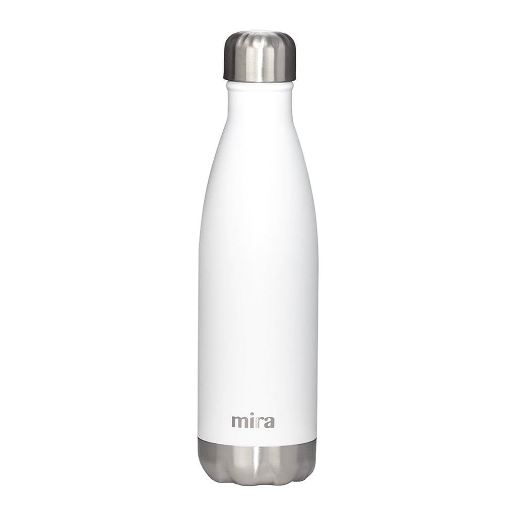 MIRA 12 oz Stainless Steel Vacuum Insulated Water Bottle - Double Walled  Cola Shape Thermos - 24 Hours Cold, 12 Hours Hot - Reusable Metal Water