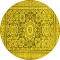 thumbnail image 1 of Ahgly Company Indoor Round Abstract Yellow Modern Area Rugs, 6' Round, 1 of 4