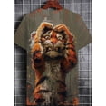 thumbnail image 3 of Men's Retro Tiger T-Shirt - Bold Animal Print Regular Version Crew Neck, Machine Washable & Affordable Fashion Casual Top, Trend Statement T-Shirt, Comfort Fabric Shirt, 3 of 6
