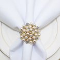 thumbnail image 2 of Perlas Flor Redonda Hebillas de Servilletas Brillar de Diamantes de Imitación, 2 of 4