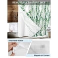 thumbnail image 5 of No Hook Shower Curtain with Snap-in Liner, Green Weeping Eucalyptus Waterproof Fabric Bathroom Curtains, Spring Summer Country Leaves Bath Curtains & Mesh Top Window 72"x78" Long, 5 of 9