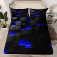 thumbnail image 2 of Erosebridal Geometry Square Sheet Set Twin,Gradient Plaid Bedding Sets Twin Size,Checkered Bedroom Decor,Reversible,Breathable,3pcs, 2 of 7