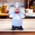thumbnail image 4 of Accent Collection Chef Salt and Pepper Holder Glass Shakers, 7" Modern Kitchen Decor, Gift, 4 of 5