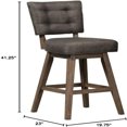 Lanning 41.25" Wood Counter Stool in Weathered Brown/Chocolate Brown