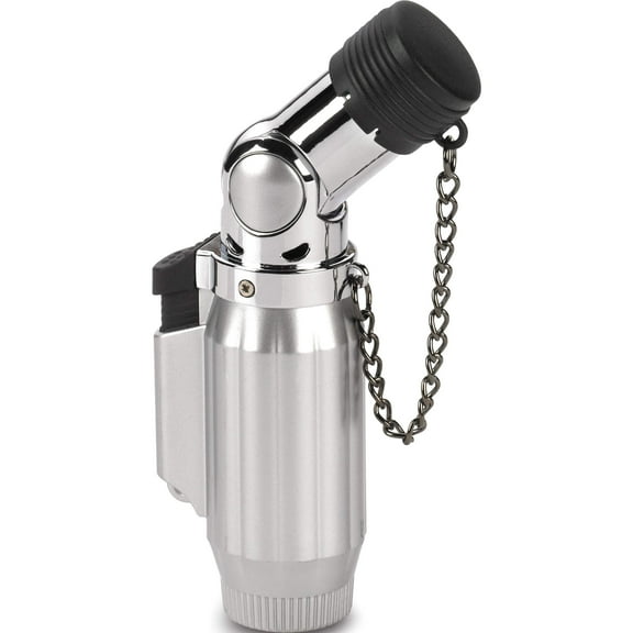 Fashion Vertigo Intimidator Brushed And Polished Chrome Table Torch Lighter (6 X 2) Made In China gm15358