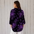 thumbnail image 2 of Nyfairy Plus Size Women's Halloween Print Long Sleeve Button Down Casual Shirt, 2 of 5