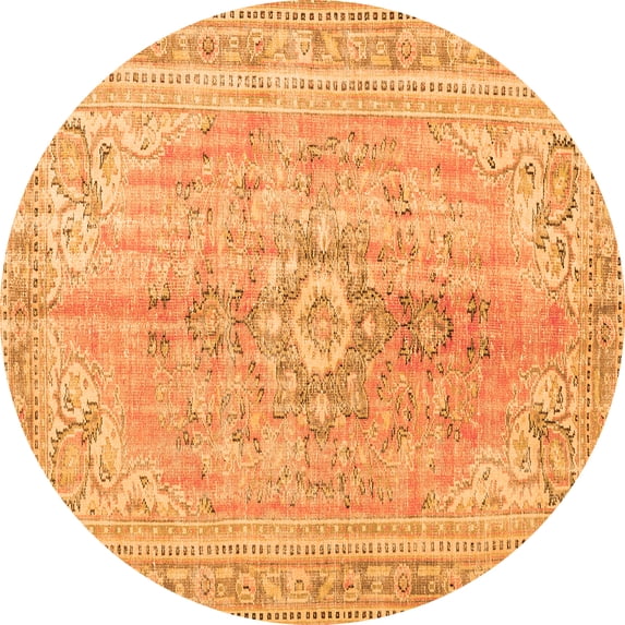 Ahgly Company Indoor Round Persian Orange Traditional Area Rugs, 8' Round