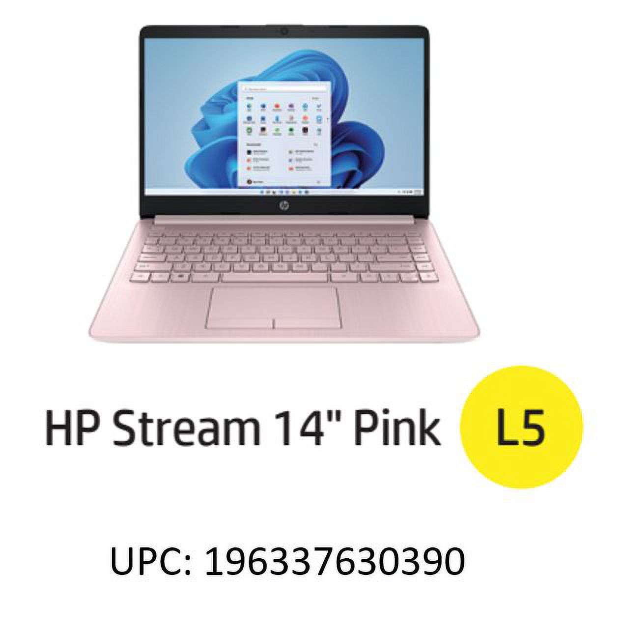 HP Stream 14 inch Laptop Intel Processor N4102 4GB RAM 64GB eMMC Pink (2022) - image 5 of 9