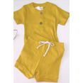 thumbnail image 2 of Mialoley Baby Short Sleeve Ribbed Knit O Neck Romper, Drawstring Short Pants, 2 of 2