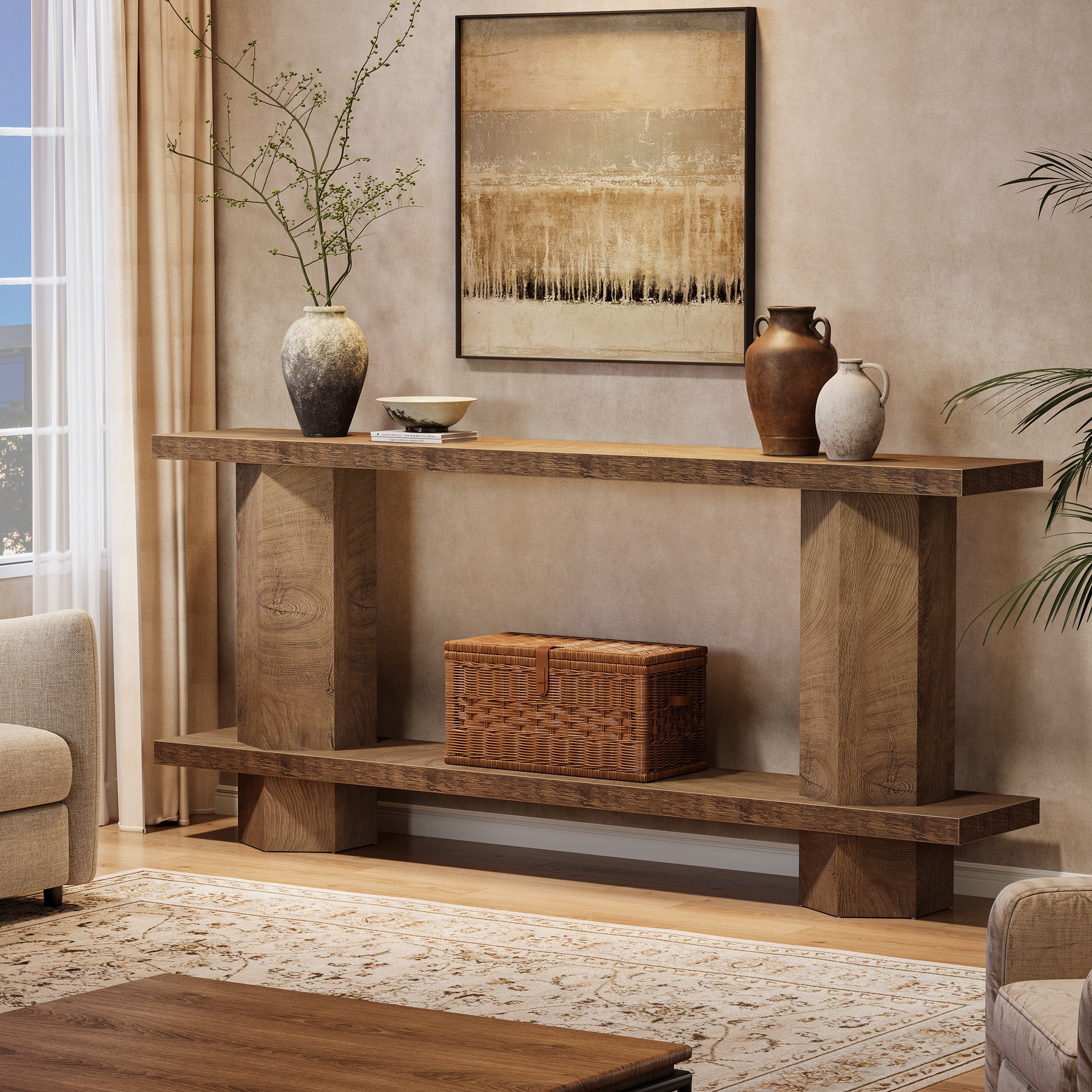 Tribesigns 71-Inch Long Console Table for Entryway, Wooden Sofa Table Behind Couch
