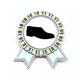 thumbnail image 1 of La silueta de los hombres zapatos de cuero negro Insignia broche Medalla ganadora, 1 of 3