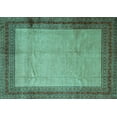 thumbnail image 1 of Ahgly Company Machine Washable Indoor Rectangle Persian Turquoise Blue Traditional Area Rugs, 3' x 5', 1 of 4
