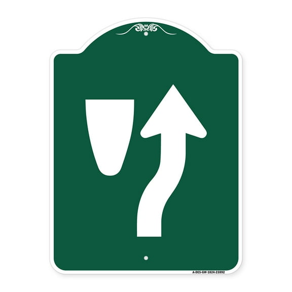 SignMission A-DES-GW-1824-23892 18 x 24 in. Designer Series Sign - Keep Right with Graphic Only, Green & White