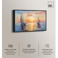 thumbnail image 2 of Boats sailing the Sunset Canvas Glam Beach Wall Art by Art Remedy, Black Frame, 54" x 36", 2 of 7