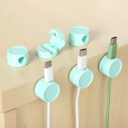 6Pack Cord Organizer Holder  Round Cable Clips  Green