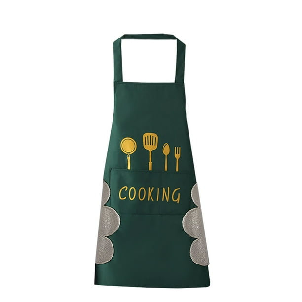 Xihbxyly Delantal de Moda, Material de Pvc Resistente Al Aceite, Fácil de Limpiar, Correa Ajustable, Prácticos Paños de Cocina, Bolsillos Grandes para Guardar Cosas, Perfecto para Cocinar o Hacer Man
