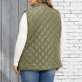 thumbnail image 4 of Plus Size Vest for Women Baeitkot Lightweight Quilted Zip Front Sleeveless Jacket with Pockets Casual Streetwear Army Green XL, 4 of 8