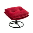 thumbnail image 5 of 360 Degree Swivel Barrel Accent Chairs with Ottoman, Round Armless TV Chairs with Upholstered & Black Metal Base, Velvet Fabric Chair for Living Room, Bedroom & Office, Red, 5 of 7