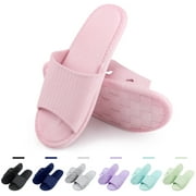 Women's Slip On Slippers Non-Slip Shower Sandals for Women, Pink Soft Foams Sole Pool Shoes for Bathroom, Shower Bath Slippers Beach Water Slide House Slippers for Indoor Outdoor Massage Footwear
