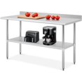 thumbnail image 1 of Bingirl Table de Préparation en Acier Inoxydable Robuste, 24 Pouces X 60 Pouces L X 36 Pouces H, Certifiée NSF, Tablette Ajustable, 1 of 9
