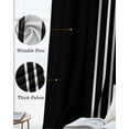 Black White Stripe Blackout Curtains for Bedroom Living Room Darkening ...