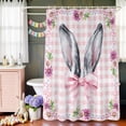 thumbnail image 6 of Easter Bunny Ears Shower Curtain Set with Hooks, Spring Daisy Floral Waterproof Fabric Bathroom Curtains Decor Home Accessories,Stall 36 X 72 Inch, 6 of 9