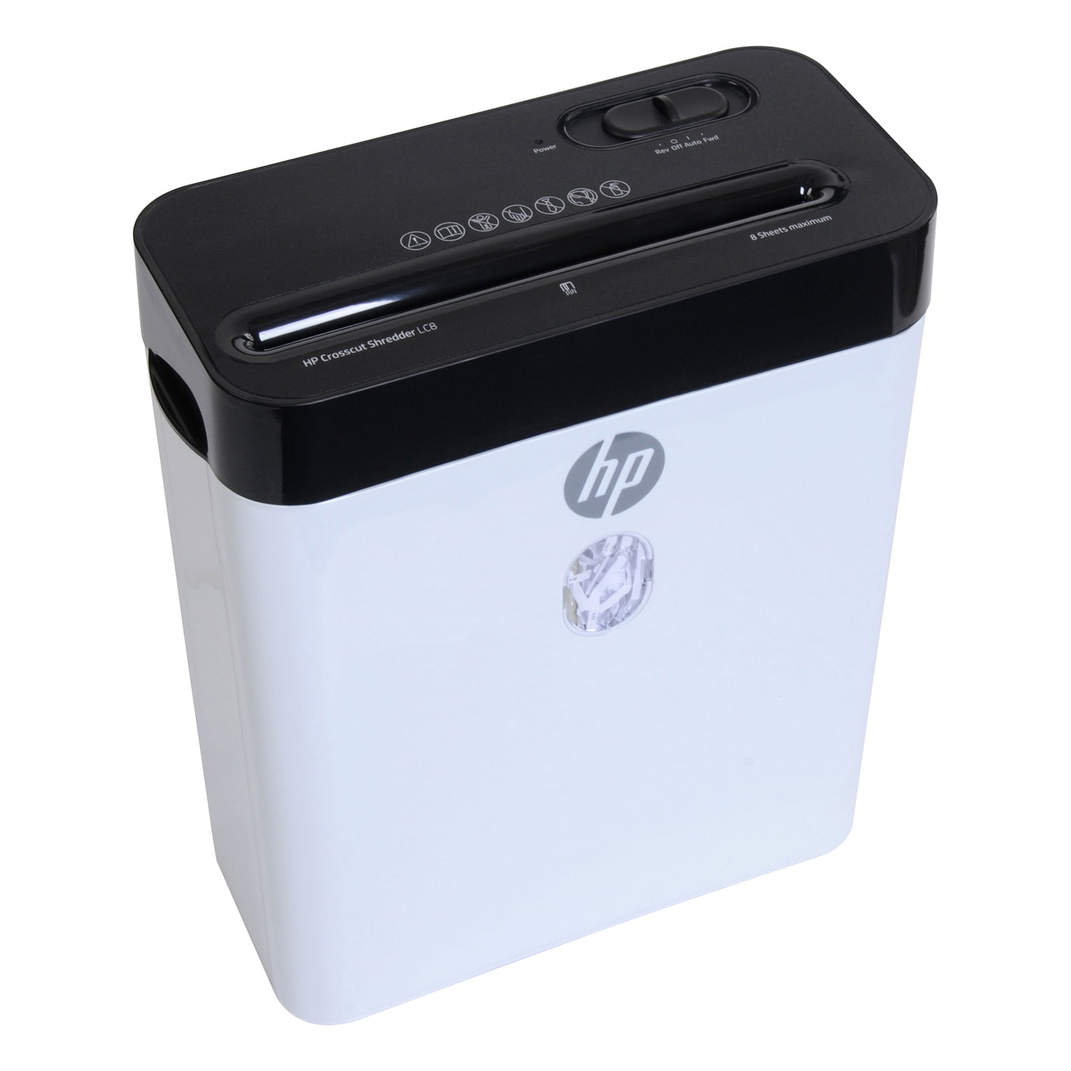 HP LC8 8-Sheet Cross Cut Manual Shredder with Basket , White 91011B