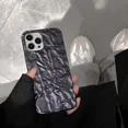 thumbnail image 5 of Funda de teléfono con patrón de papel de hojalata negro de lujo Qianliyao para iPhone 16 15 14 13 11 12 Pro Max X XS Max XR 8p 7p Funda suave a prueba de golpes, 5 of 5
