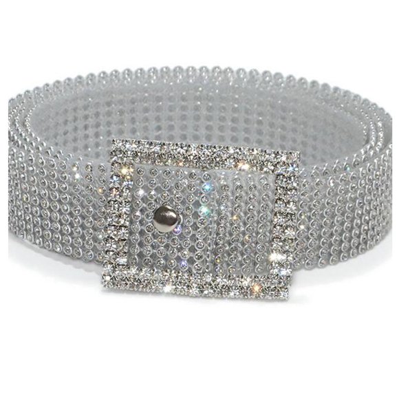 Belt Fashion Full Rhinestone Shiny Waistband Women Party Dress Belt Chain Belt