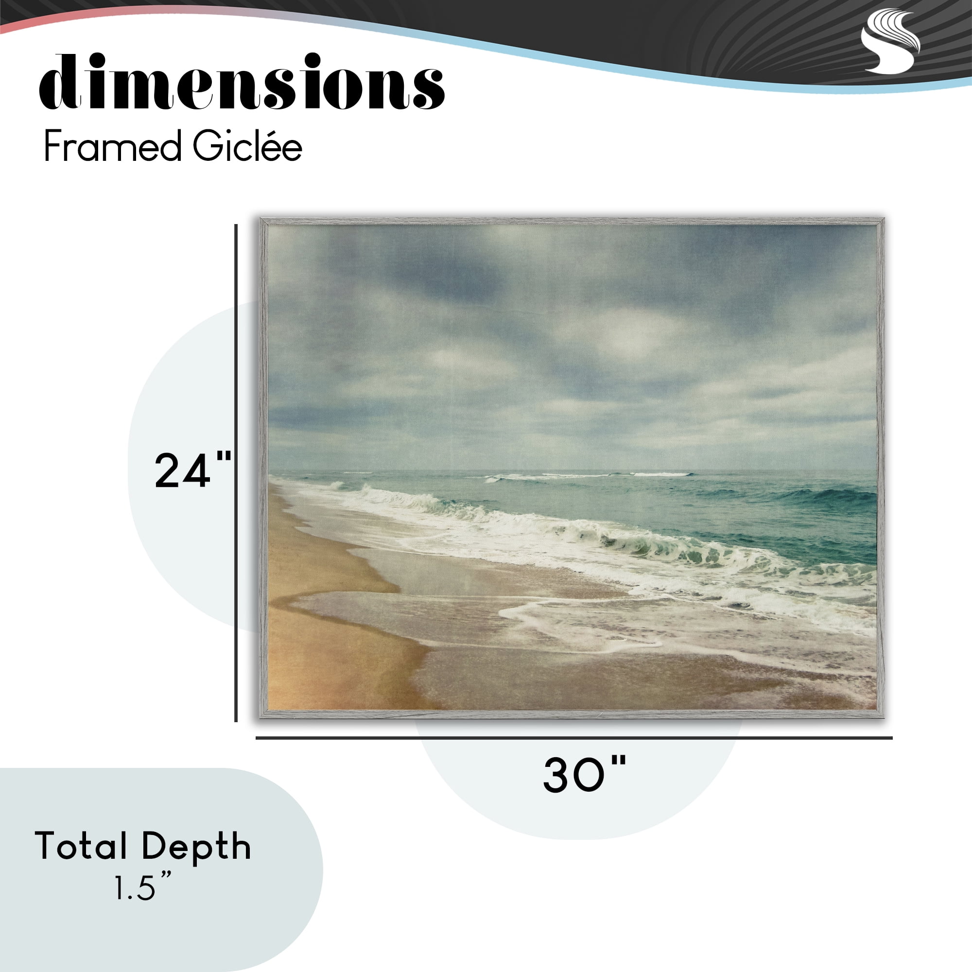Stupell Industries Tranquil Waves Along Sandy Coast Gray Framed Giclee Art, design by Dirk Wüstenhagen