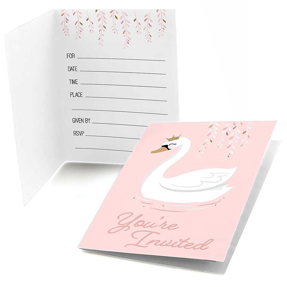 swan baby shower invitations