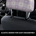 thumbnail image 4 of Kdxio Floral Purple Buffalo Plaid Pattern Print 2 Piece Car Head Rest Covers Set Auto Front/Rear Seats Headrest Cover Universal Fit Most Cars,Sedan, SUV, 4 of 9