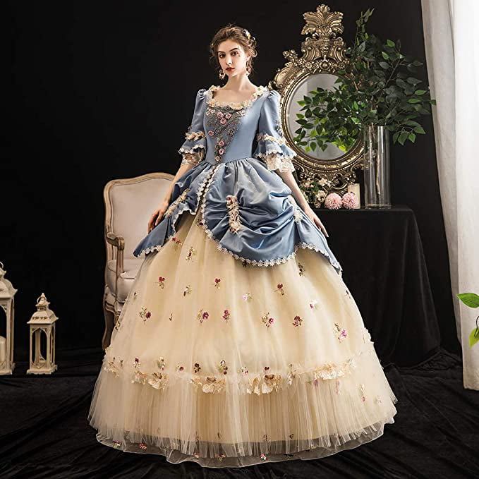 Red Rococo Baroque Princess Dress Birthday Party Ball Gown Women Christmas  Reenactment Costumes