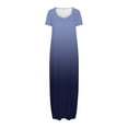 thumbnail image 3 of Women's Gradient Short Sleeve Maxi Dress 2025 Summer Casual Crewneck A Line Flowy Long Dresses with Pockets, 3 of 5