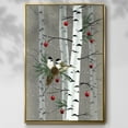 thumbnail image 2 of Birch Birds II - Framed Gallery Wrapped Holiday Canvas - 17 x 25 - Gold Frame, 2 of 8