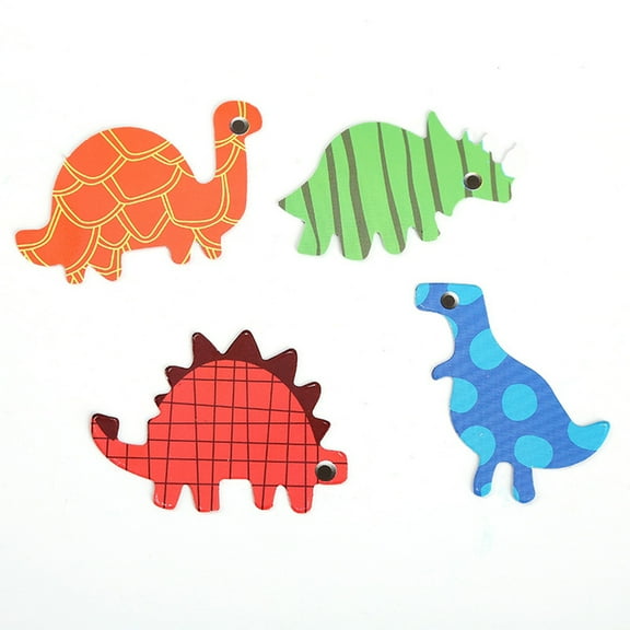 HONMEET 4Pcs Dinosaur Cake Toppers Assorted Colors for Kids Birthday Party Cake Decoration Supplies