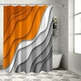 thumbnail image 5 of Shower Curtains 72 x 84 Inches Orange Grey Modern Geometric Bath Curtain Abstract Ombre Waterproof Polyester Fabric Bathroom Curtain with 12 Hooks Decoration, 5 of 6