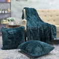 thumbnail image 6 of Home Soft Things Shaggy Throw & Pillow Cover 3 Piece Combo - Teal - 60" x 80"/20" x 20", 6 of 10
