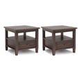 thumbnail image 1 of Warm Shaker 20"Solid Wood Transitional End Table in Warm Walnut Brown (Setof 2), 1 of 6