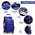 thumbnail image 6 of IvyH Rolling Backpack 3pcs Wheeled Backpack Lightweight Waterproof Schoolbag Set with Lunch Bag Pen Case,Dark Blue, 6 of 6