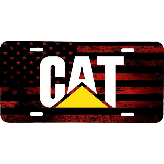 Metal License Plates For Cat For Caterpillar For Red American Flag License Plate Vehicle Auto Vehicle Tag Truck Tractor Trailer Semi Design-Tf-86-6