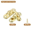 thumbnail image 3 of Uxcell 6 Pack Vintage Lock Clasp, 27 x 32mm Mini Swing Arm Right Clasp Latch, Gold, 3 of 5