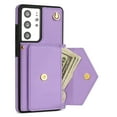 thumbnail image 4 of Allytech for Samsung Galaxy S21 Ultra Wallet Case Cover, PU Leather Large Space Cards Slots Detachable Shoulder Strap Back Cover for Girls Women Shockproof Phone Case for Galaxy S21 Ultra - Purple, 4 of 8