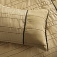 thumbnail image 3 of MoDRN Mid Century Faux Suede Golden Khaki 3-Piece Comforter Set, King, 3 of 4