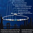 thumbnail image 2 of 925 Silver and 10K Yellow Gold London Blue Topaz and White Moissanite and Lab Grown Diamond Bracelet for Women | 2.06 Cttw | Gemstone November Birthstone | Oval 7X5MM | Fully Adjustable 9", 2 of 5